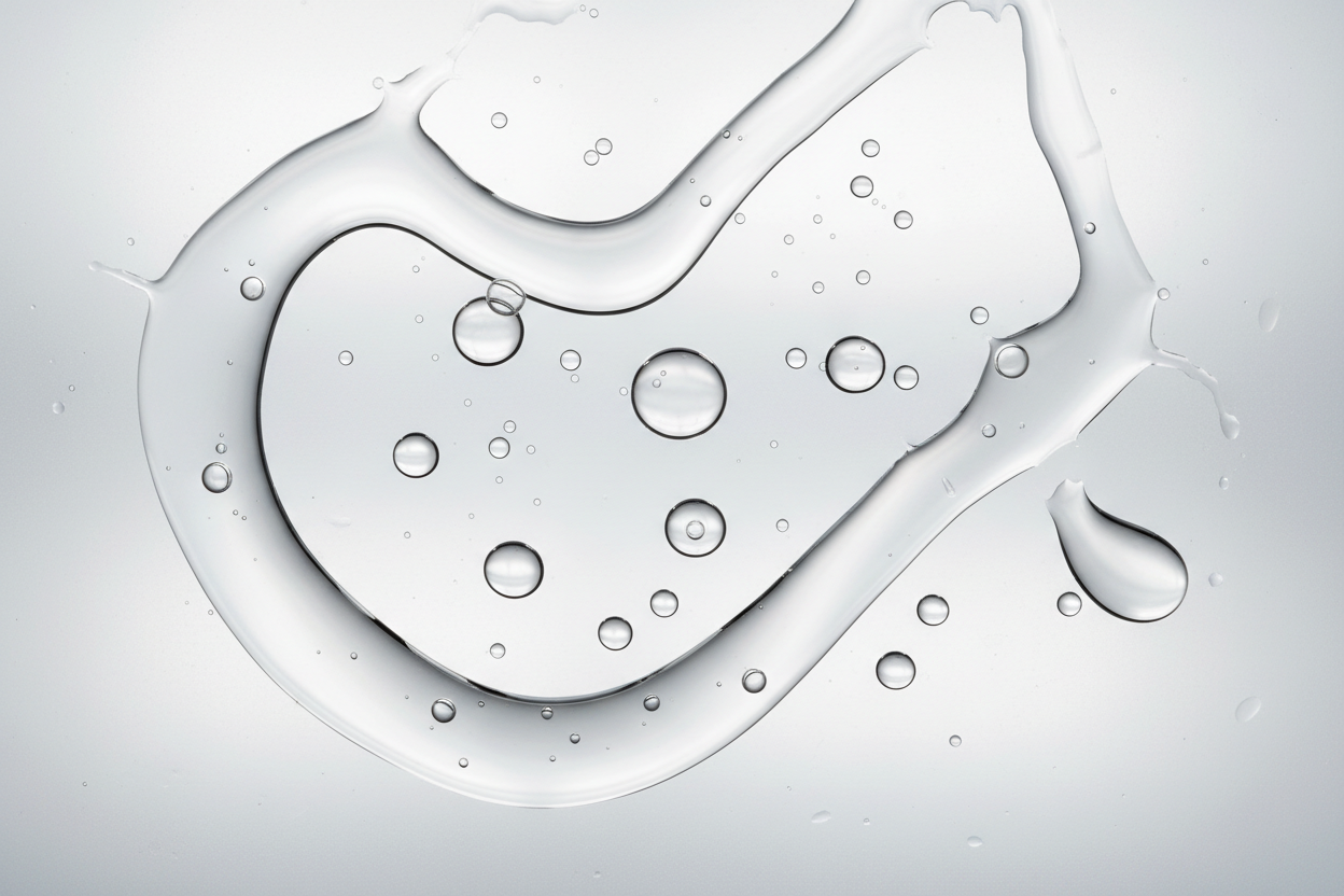 editorial texture photo, clear serum, no branding or packaging