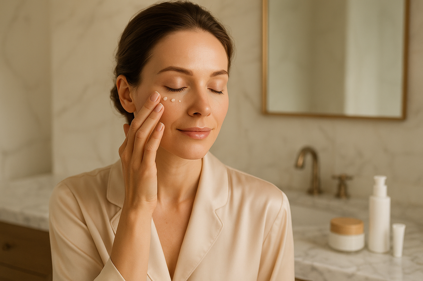 lady applying eye cream